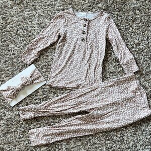 Lou Lou & Co - Laynie Top & Bottom Set with Bow Headband - Sz 12-24 Mo.